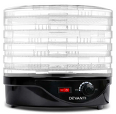 Electric food dehydrator for drying fruits and vegetables.