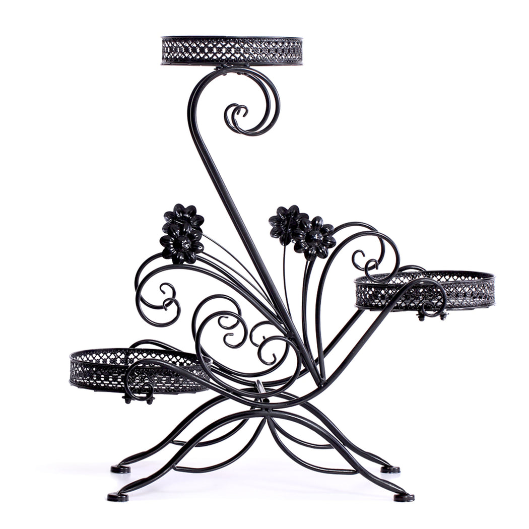 Levede Plant Stand Outdoor Indoor Metal Black-2006732927412604929