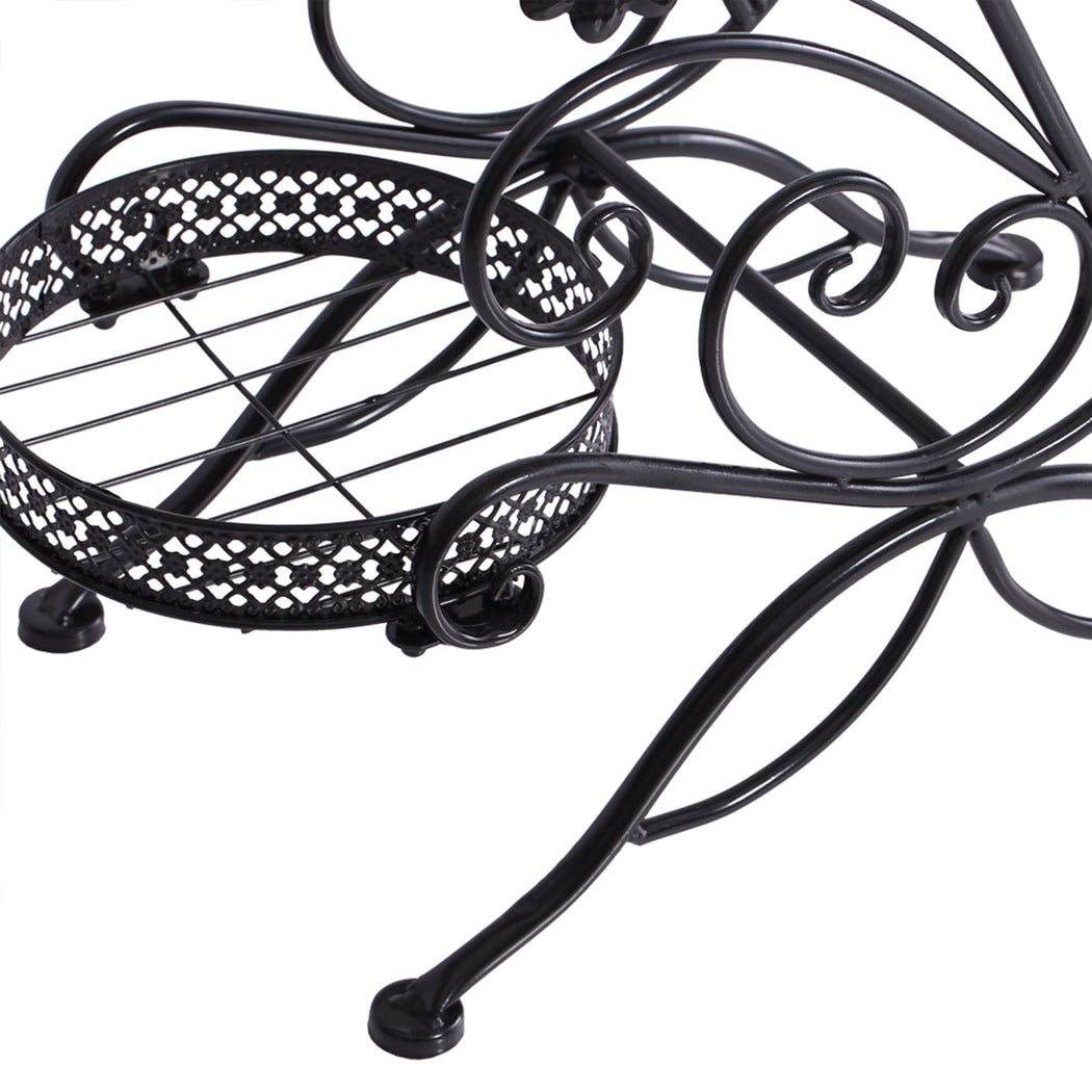 Levede Plant Stand Outdoor Indoor Metal Black-2006732927412604931