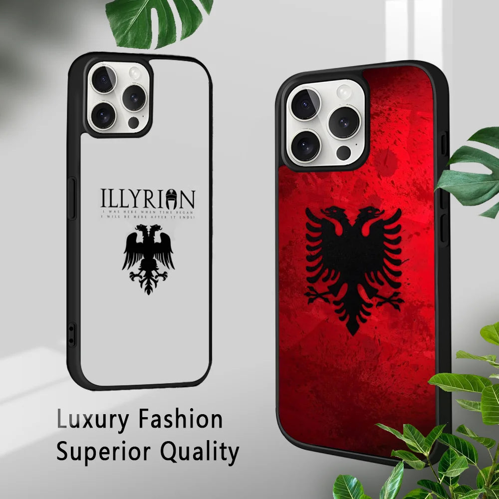 Albania flag Phone Case For iPhone 16 15 14 13 12 11 Pro Xs Max Mini Plus Celulares Hard Funda