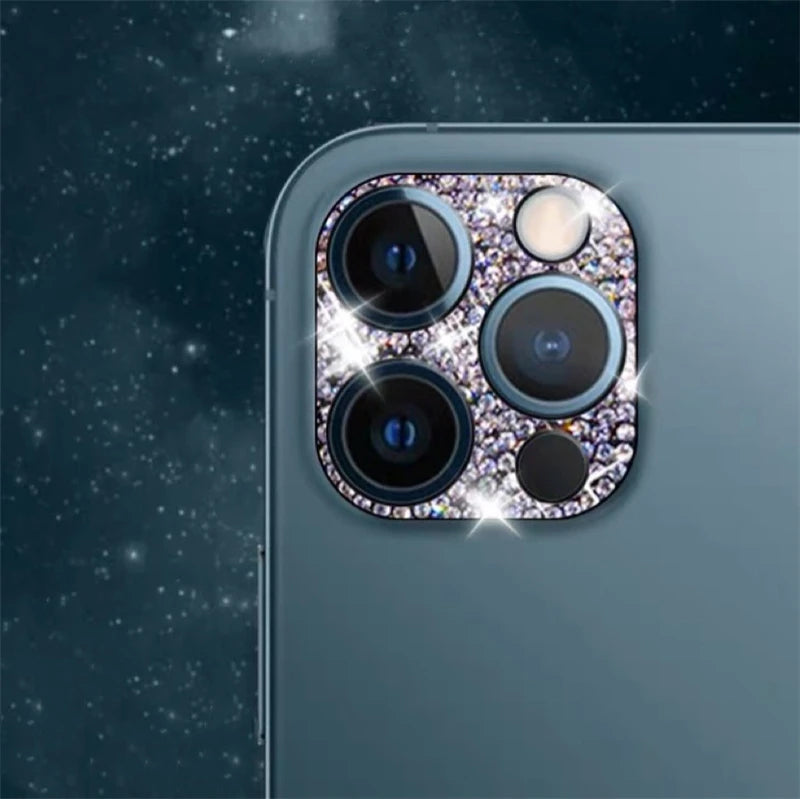 Diamond Metal Camera Lens Protector Glass For iPhone 11 14 15 Pro Max Plus 13 12 Mini Plus Full Cover Camera Lens Protector Case
