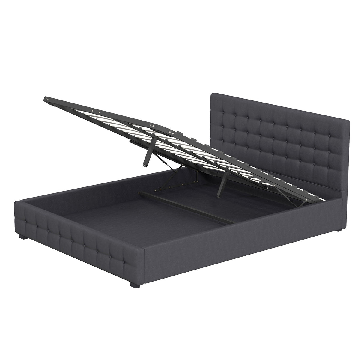 Milano Decor Eden Gas Lift Bed - Dark Grey - King Single-1951134897431252992