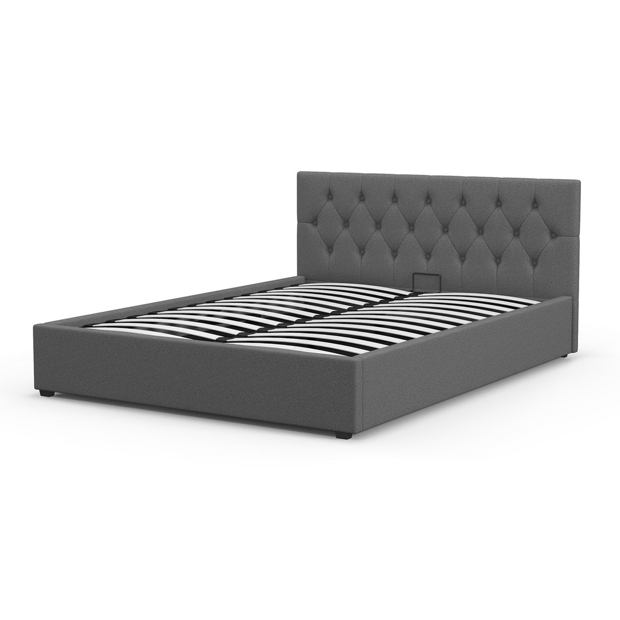 Milano Capri Luxury Gas Lift Bed With Headboard (Model 3) - Grey No.28 - King Single-1951134900623118336