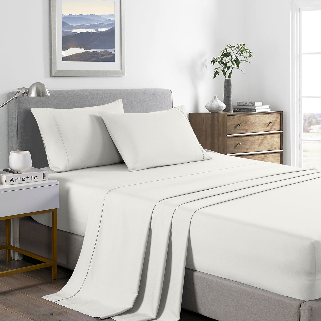 Royal Comfort Bamboo Cooling 2000TC Sheet Set King - Natural-1951134886429593600