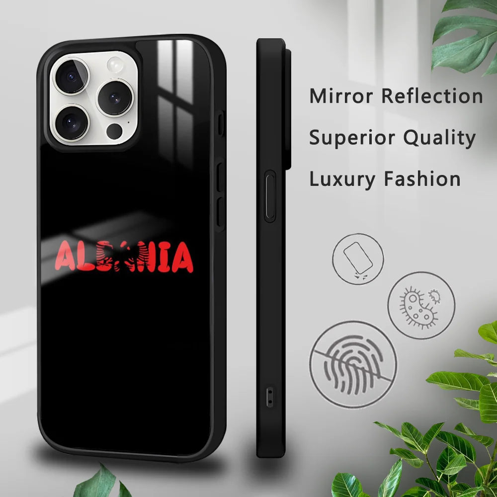 Albania flag Phone Case For iPhone 16 15 14 13 12 11 Pro Xs Max Mini Plus Celulares Hard Funda