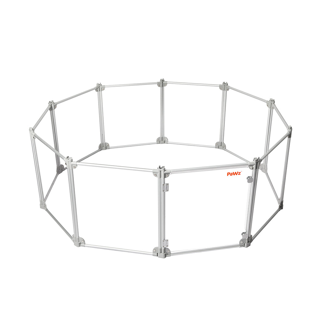 Pawz Pet Playpen Transparent Acrylic Clear Folding Dog Fence Kennel 10 Panel-2018816940117725184