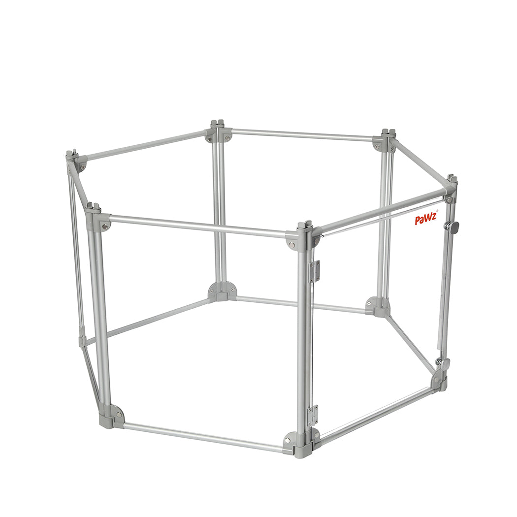 Pawz Pet Playpen Transparent Acrylic Clear Folding Dog Fence Kennel 6 Panel-2018816922480676864