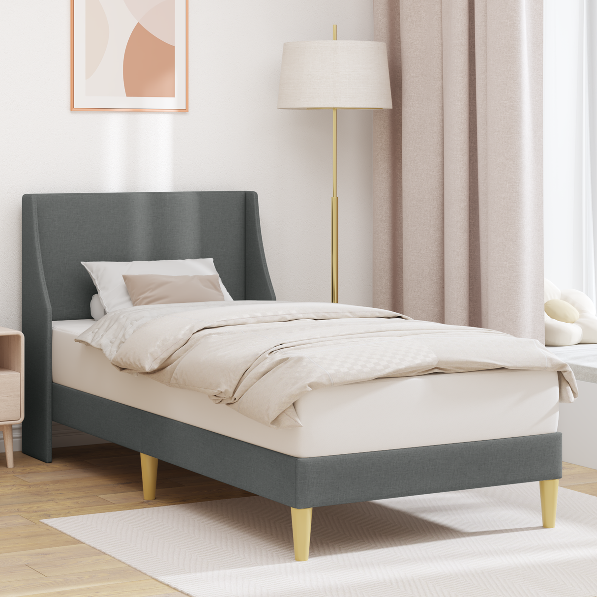 Bed Frame with Headboard connect plate