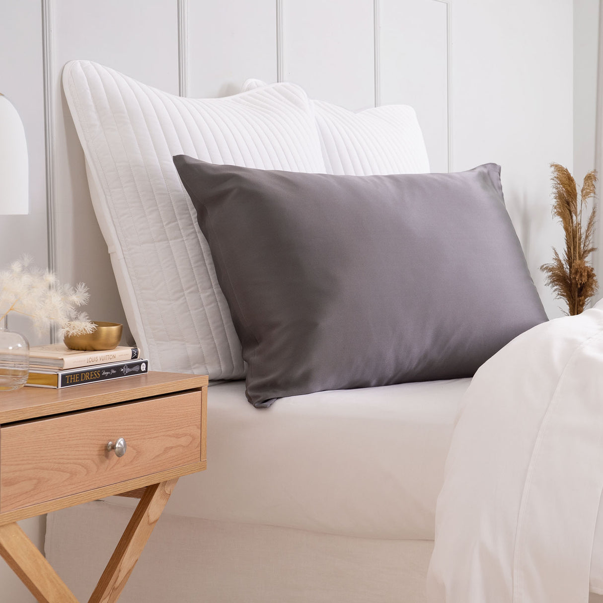 Pure Silk Pillow Case by Royal Comfort-Charcoal-1951134813780054017