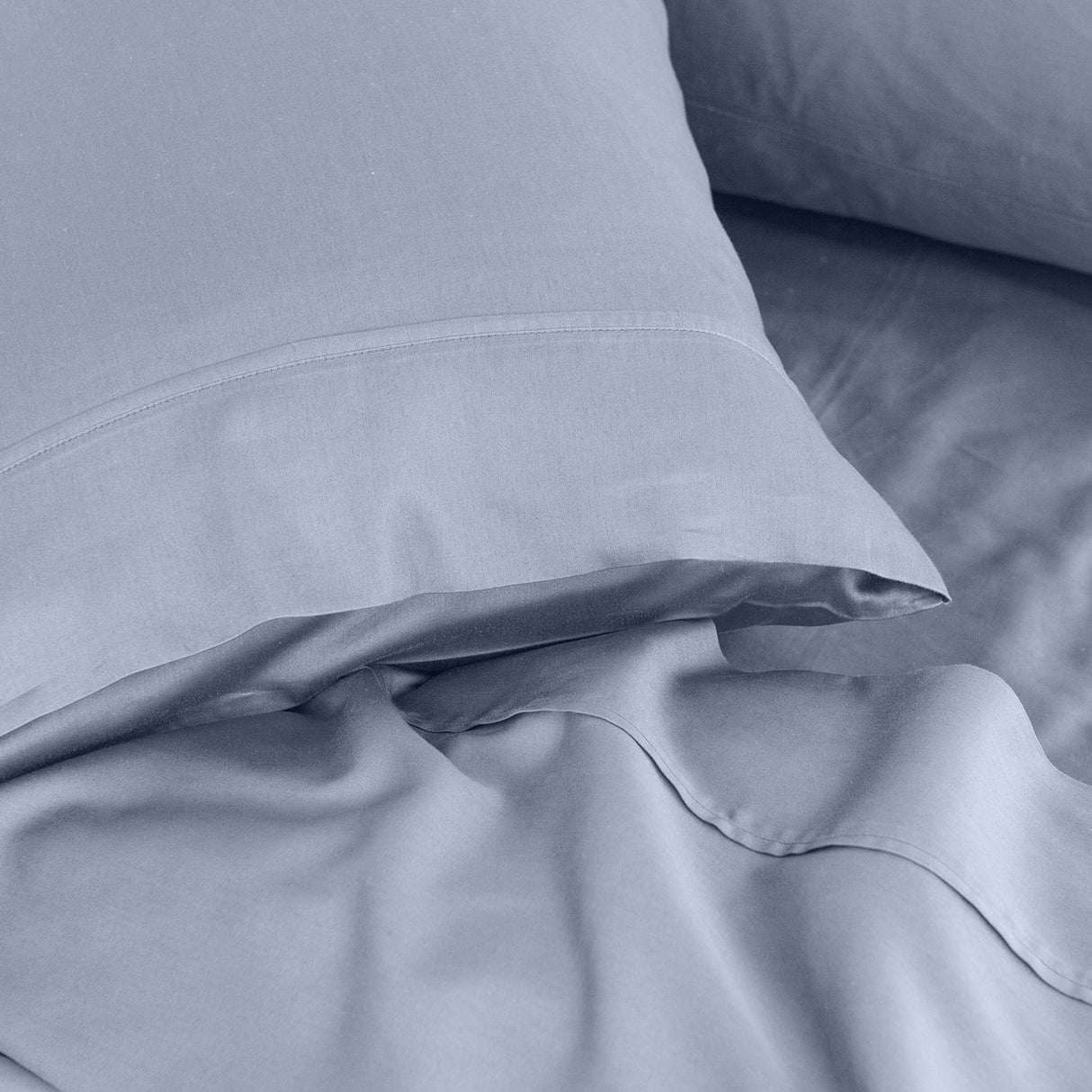 Royal Comfort - Balmain 1000TC Bamboo Cotton Sheet Set - Queen - Blue Fog-1951134853193928708