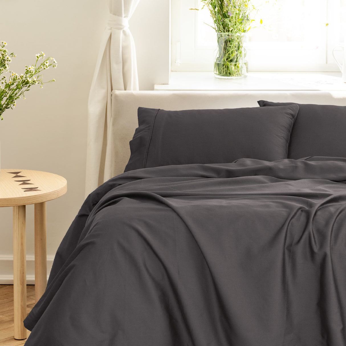 Royal Comfort - Balmain 1000TC Bamboo cotton Sheet Sets (King) - Pewter-1951134853755965440