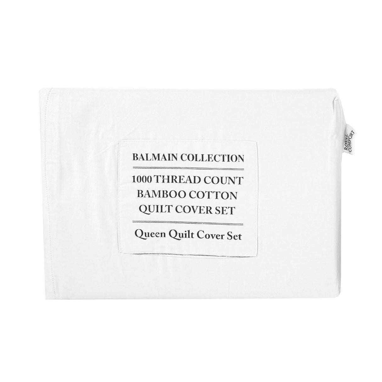 Royal Comfort - Balmain 1000TC Bamboo cotton Quilt Cover Sets (Queen) - White-1951134823074631687