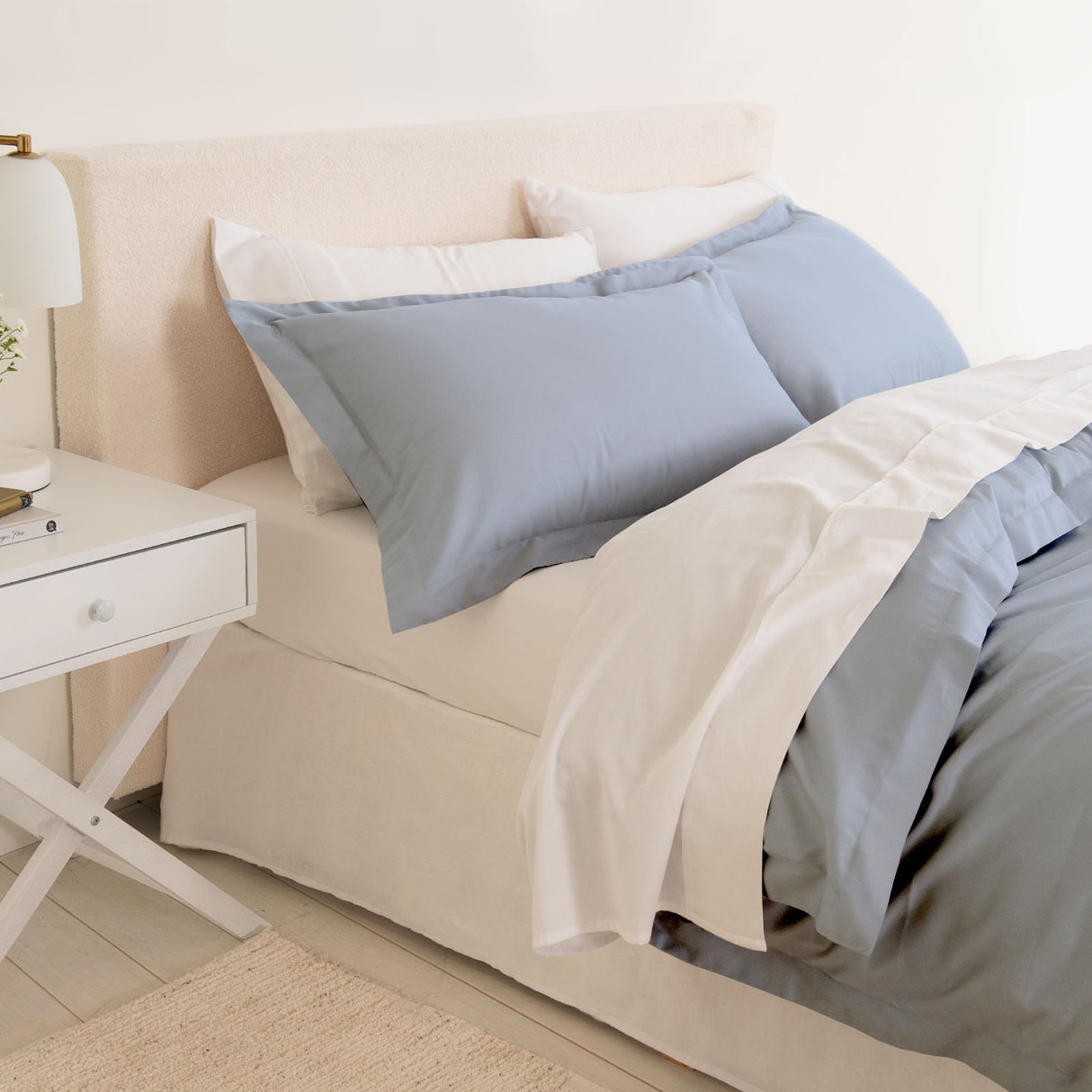 Royal Comfort - Balmain 1000TC Bamboo cotton Quilt Cover Sets (Queen) - Blue Fog-1951134823645057025