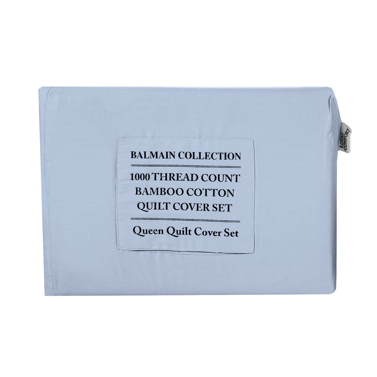 Royal Comfort - Balmain 1000TC Bamboo cotton Quilt Cover Sets (Queen) - Blue Fog-1951134823645057031
