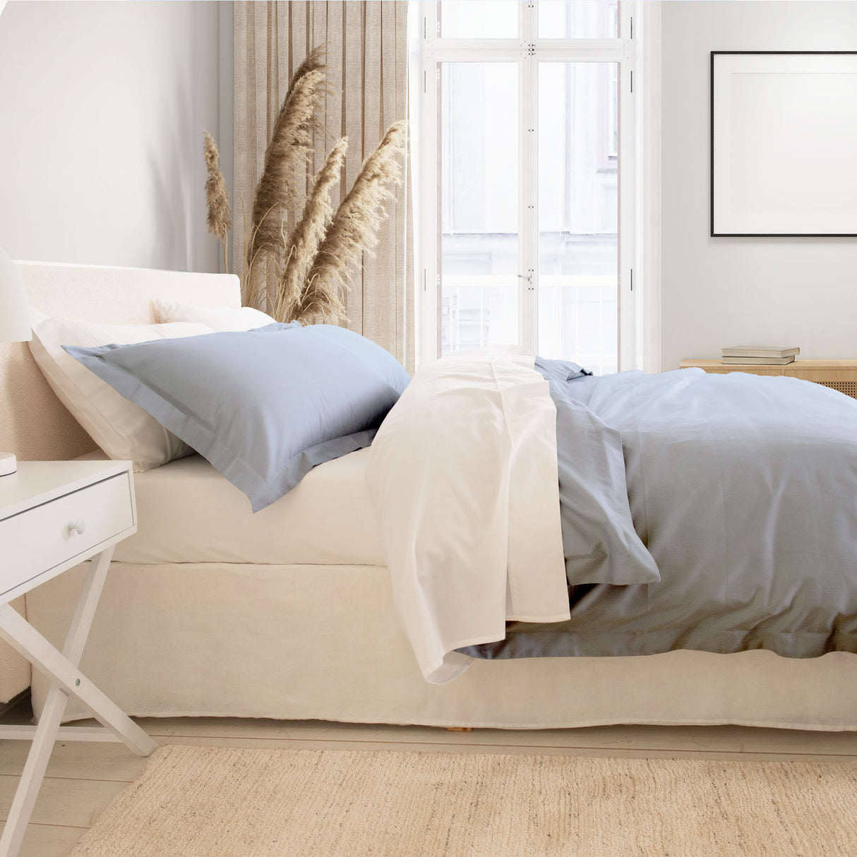 Royal Comfort - Balmain 1000TC Bamboo cotton Quilt Cover Sets (King) - Blue Fog-1951134824609746946
