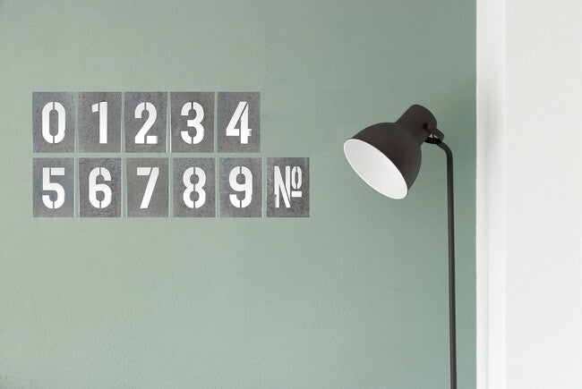 Number Wall Art. 11 individual pieces that make up this interesting and graphic statement