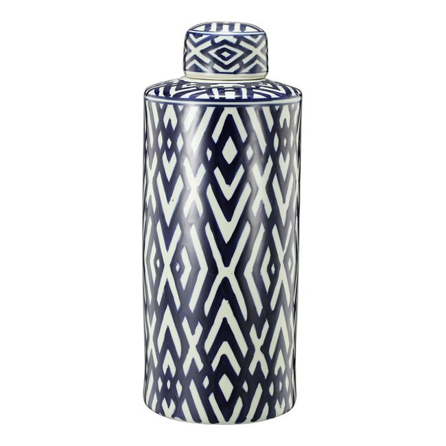 Carlyle Lidded Jar 46cmh. Large size; Includes matching lid. The gorgeous Carlyle Lidded Jar combines traditional patterns and contemporary craftsman