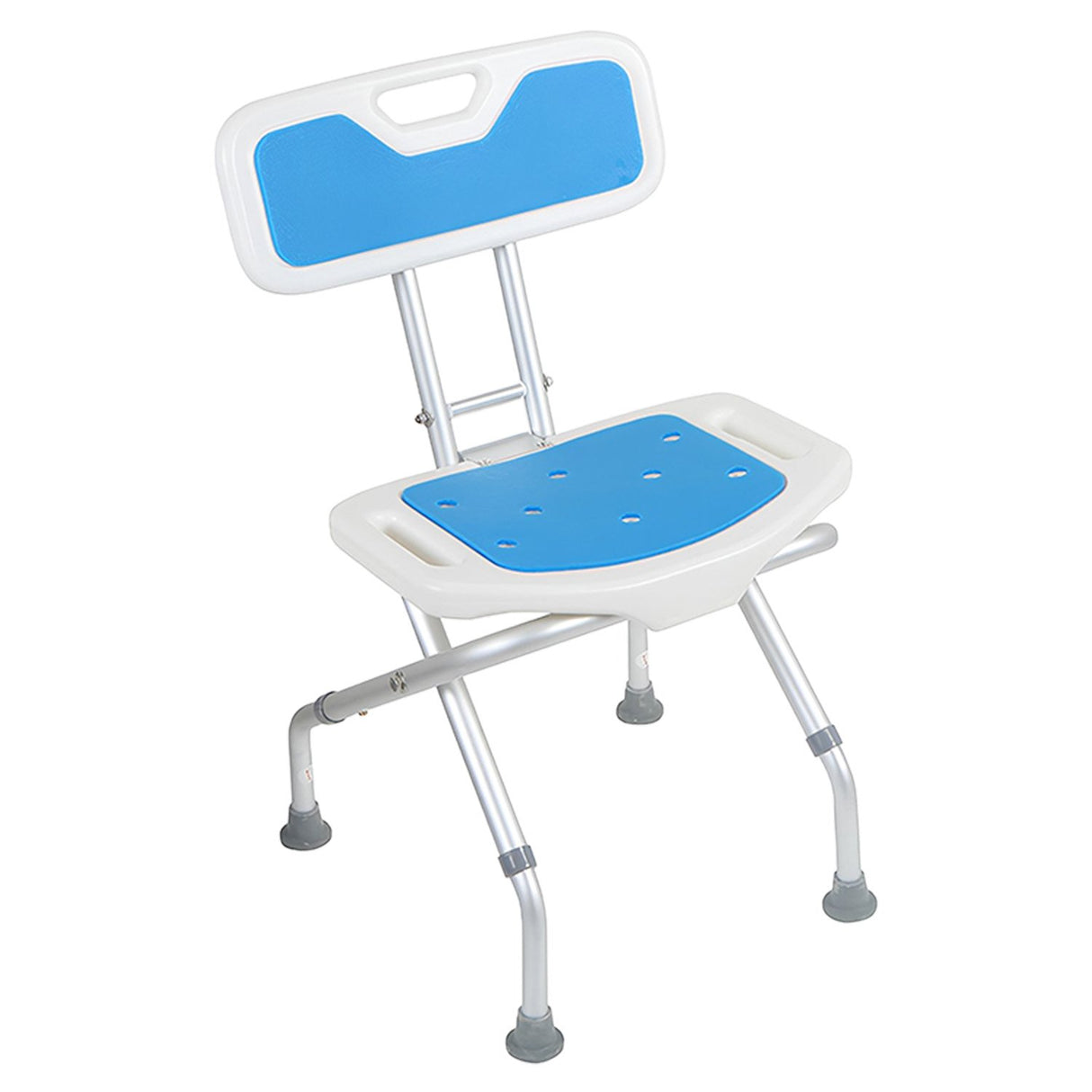 Orthonica Compact & Foldable Commode Shower Chair w/Height Adjustable Aluminium Frame Non Slip