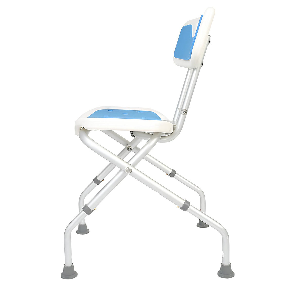 Orthonica Compact & Foldable Commode Shower Chair w/Height Adjustable Aluminium Frame Non Slip