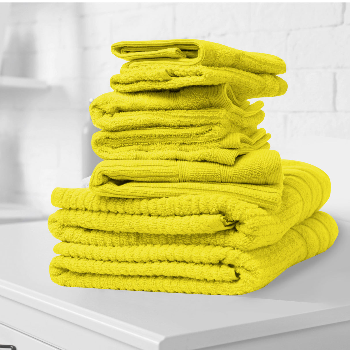 Royal Comfort Eden Egyptian Cotton 600 GSM 8 Piece Towel Pack Yellow-1951134891970269185