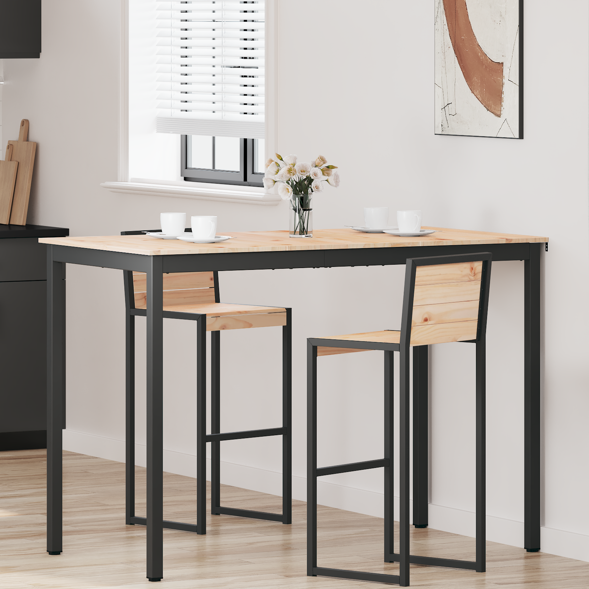 Bar Table Natural 150 x 80 x 105 cm Solid Pine Wood