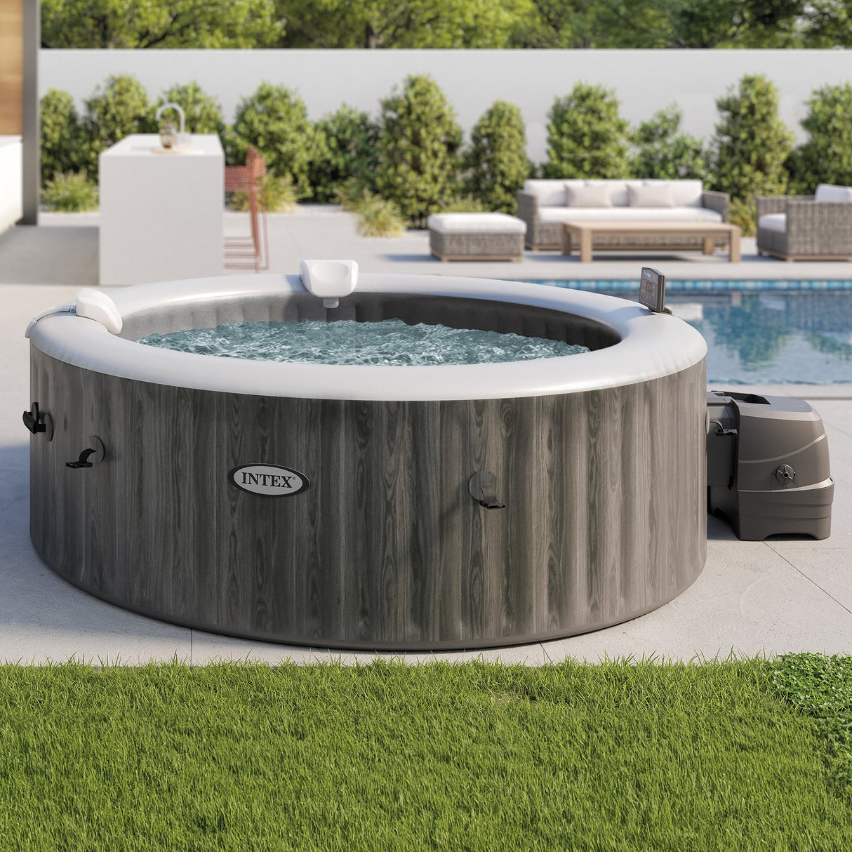 Intex PureSpa 6-Person Greywood Deluxe Inflatable Hot Tub