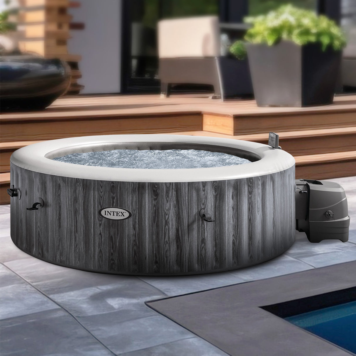 Intex PureSpa 6-Person Greywood Deluxe Inflatable Hot Tub
