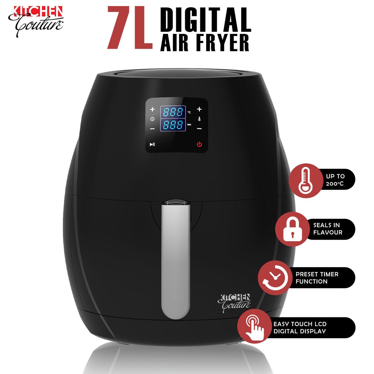 Kitchen Couture 7L Digital Air Fryer - Black-1951134803260739585