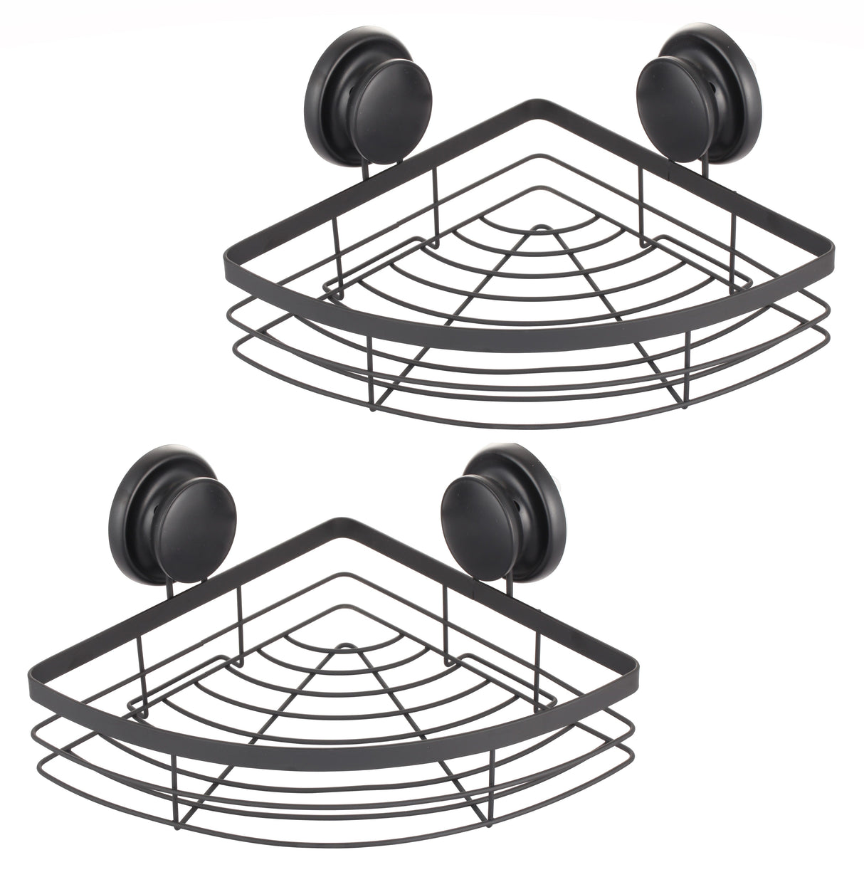 CARLA HOME 2 Pack Round Corner Shower Caddy Shelf Basket Rack with Premium Vacuum Suction Cup No-Drilling for Bathroom and Kitchen-1992735300270559232