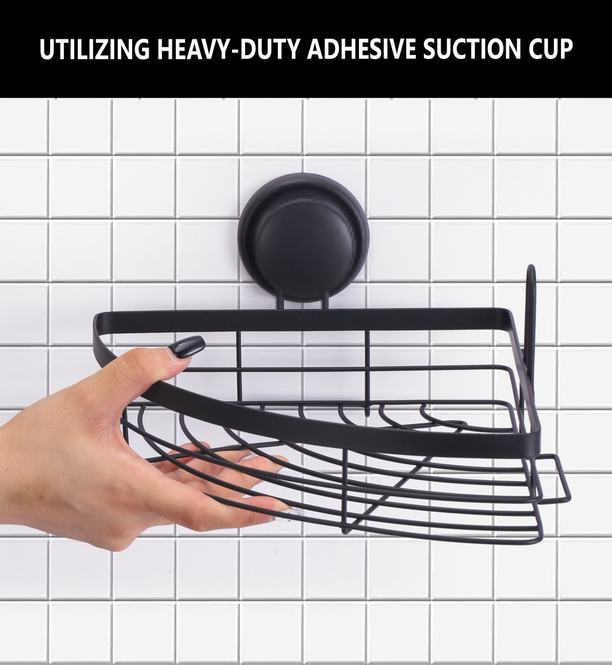 CARLA HOME 2 Pack Round Corner Shower Caddy Shelf Basket Rack with Premium Vacuum Suction Cup No-Drilling for Bathroom and Kitchen-1992735300270559235