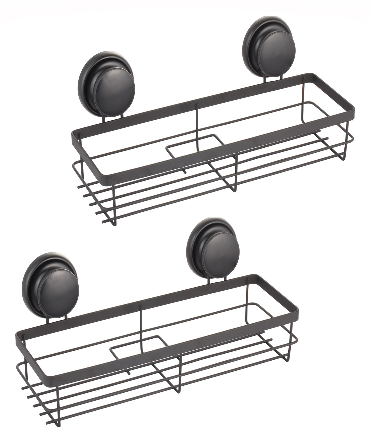 CARLA HOME 2 Pack Rectangular Corner Shower Caddy Shelf Basket Rack with Premium Vacuum Suction Cup No-Drilling for Bathroom and Kitchen-1992735303034605568