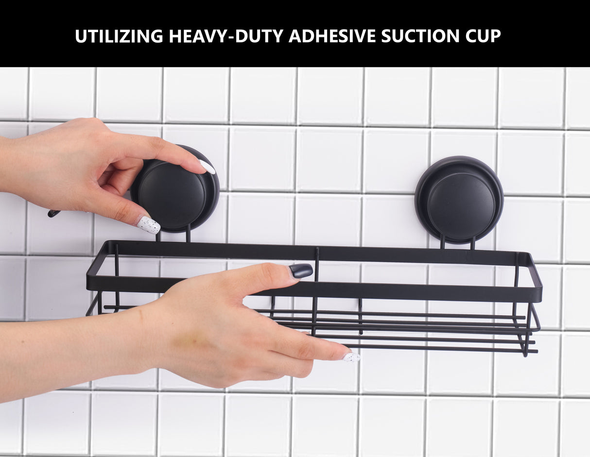 CARLA HOME 2 Pack Rectangular Corner Shower Caddy Shelf Basket Rack with Premium Vacuum Suction Cup No-Drilling for Bathroom and Kitchen-1992735303034605572