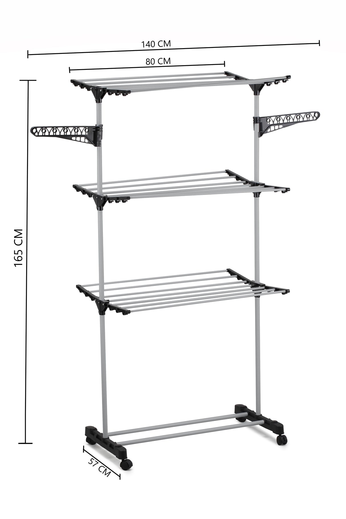 CARLA HOME Folding 3 Tier Clothes Laundry Drying Rack with Stainless Steel Tubes for Indoor & Outdoor Home-1992735283719835656