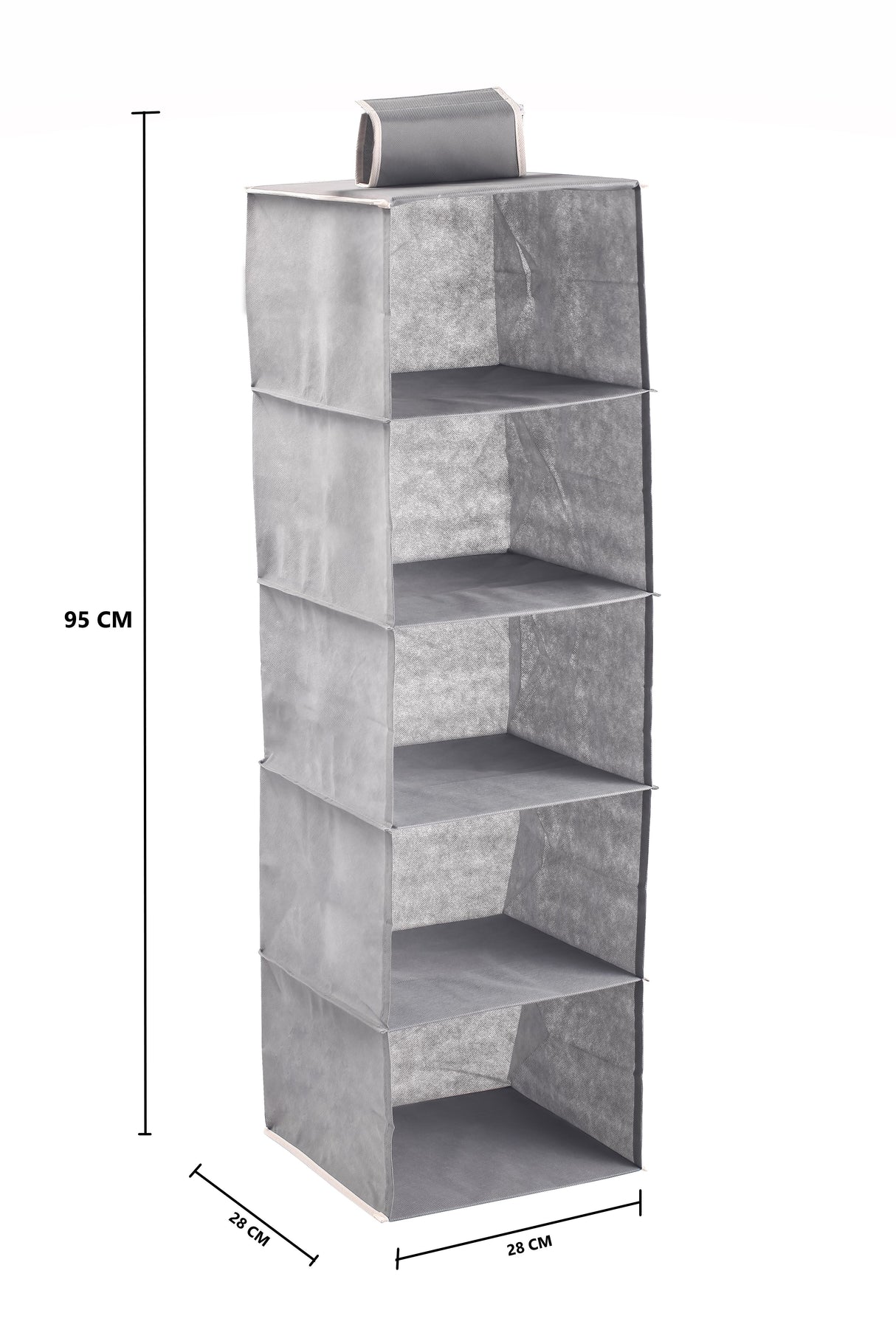 CARLA HOME 5 Tier Shelf Hanging Closet Organizer and Storage for Clothes (Grey)-1978962238370877448