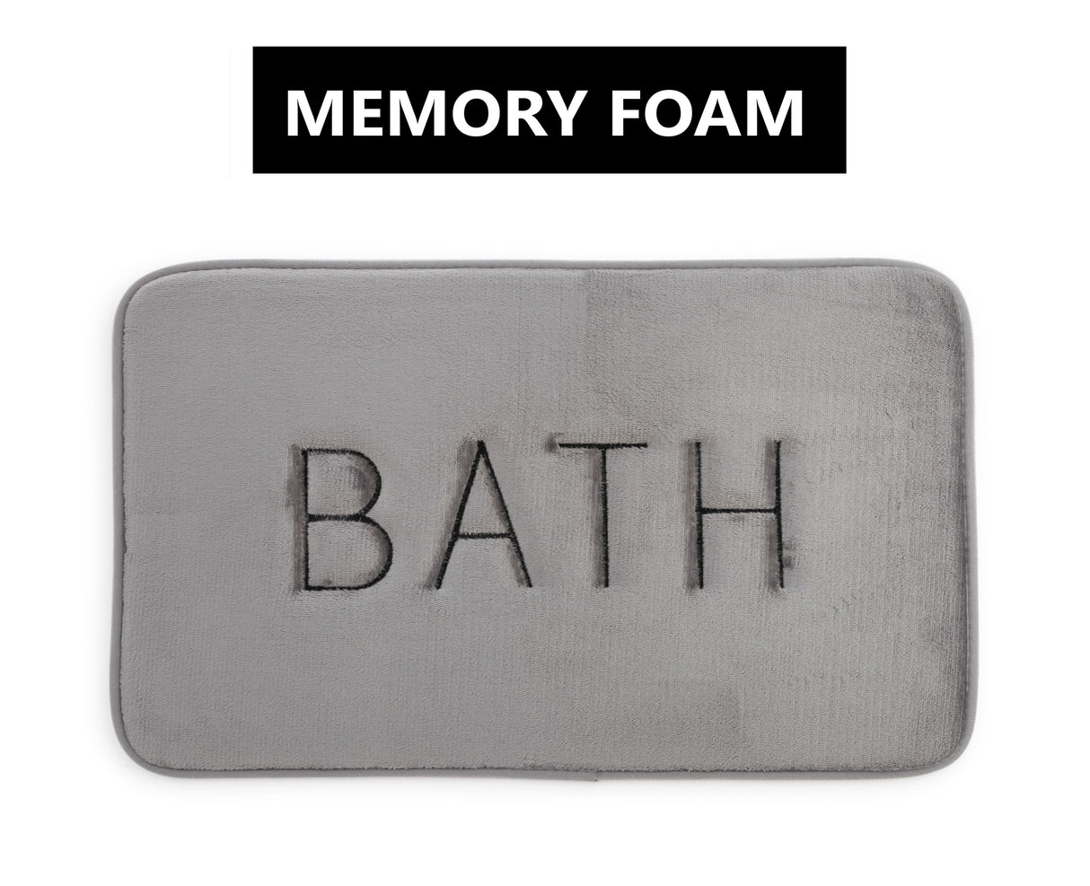 CARLA HOME Extra Thick Memory Foam & Super Comfort Bath Rug Mat for Bathroom (60 x 40 cm, Grey)-1992735299553333248