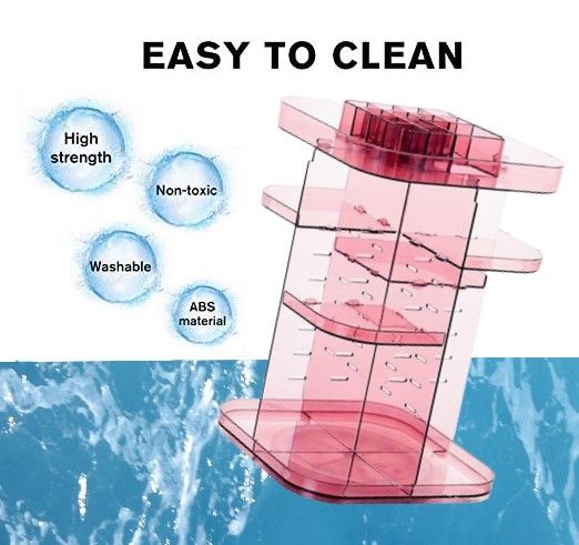 CARLA HOME 360 Rotating Large Capacity Makeup Organizer for Bedroom and Bathroom (Pink)-1978962239369121798