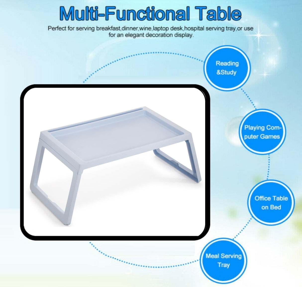 CARLA HOME Multifunction Laptop Bed Desk with foldable legs for Home Office (Blue)-1992735285120733188