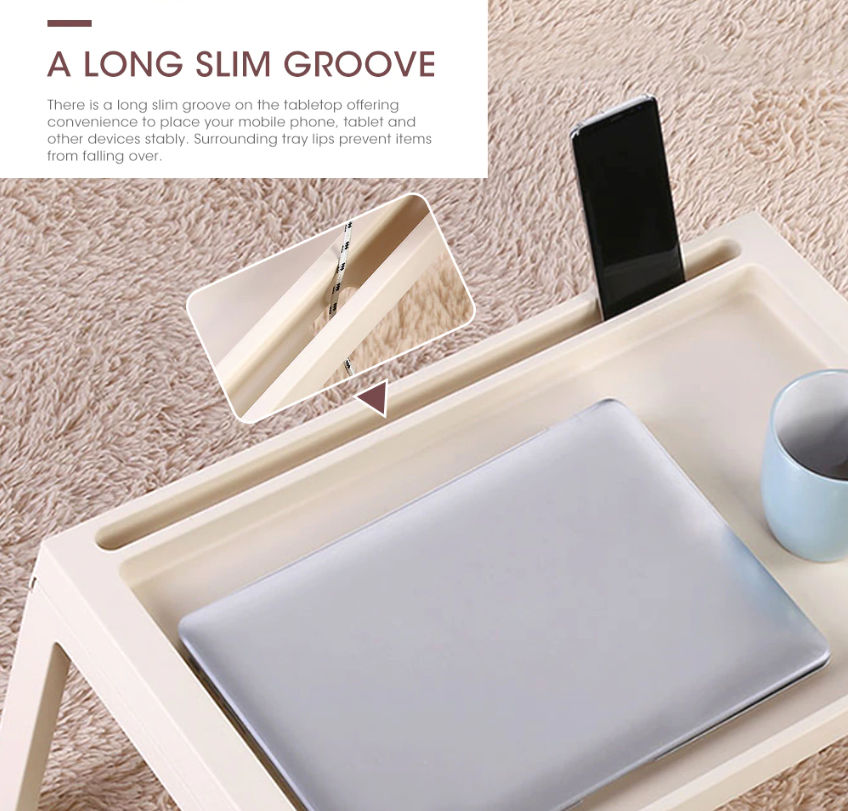 CARLA HOME Multifunction Laptop Bed Desk with foldable legs for Home Office (White)-1978962240203788293