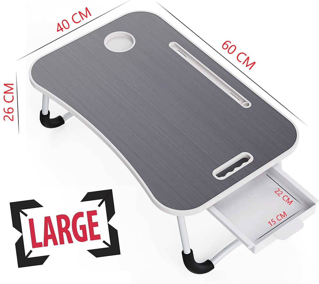 CARLA HOME Laptop Bed Desk with Storage and foldable legs for Adults, Kids & Home Office-1992735285468860424