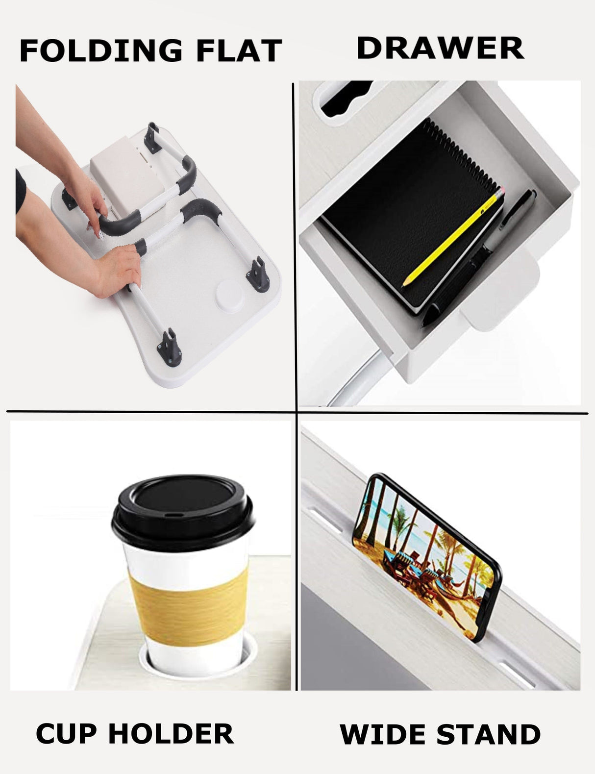 CARLA HOME Laptop Bed Desk with Storage and foldable legs for Adults, Kids & Home Office-1978962240824545287