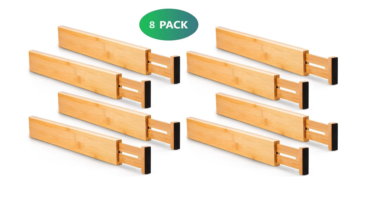 8 Pack Bamboo Adjustable Kitchen Drawer Dividers (Large, 44-55 cm)-1978962241608880129