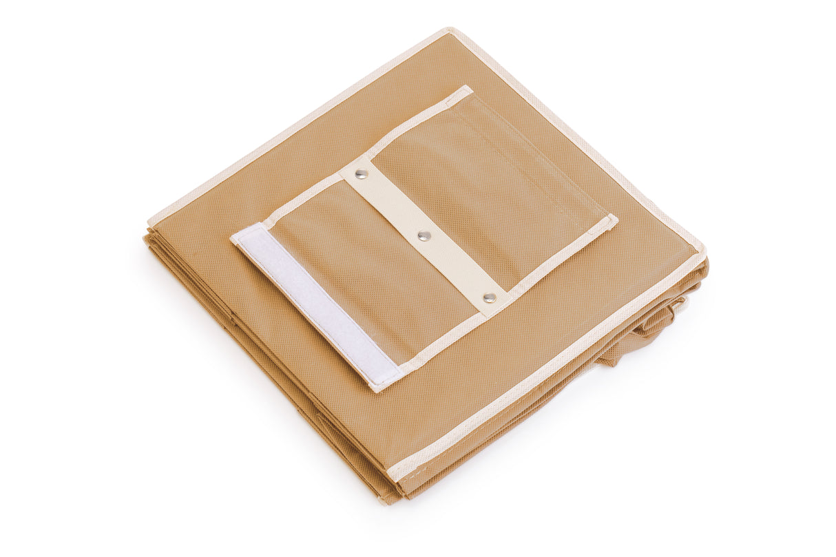 2 Pack 5-Tier Shelf Hanging Closet Organizer and Storage for Clothes (Beige)-1978962242254802951