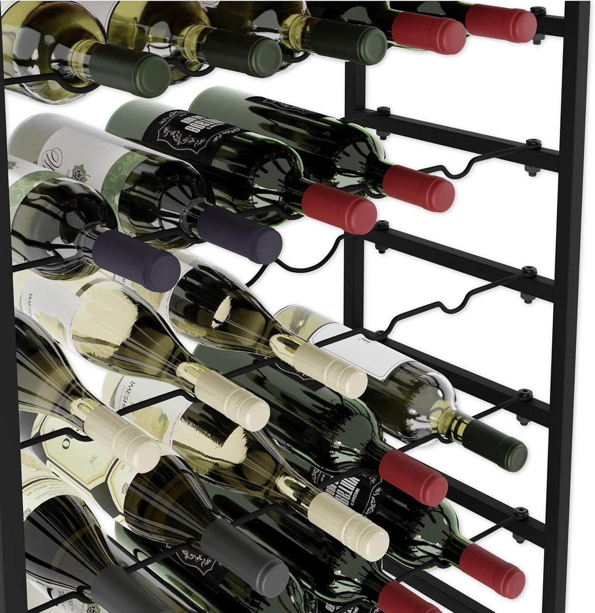 CARLA HOME 6-Tier Freestanding Wine Rack for 30 Bottles with Wood Countertop and Sturdy Metal Frame-1992735287175942147
