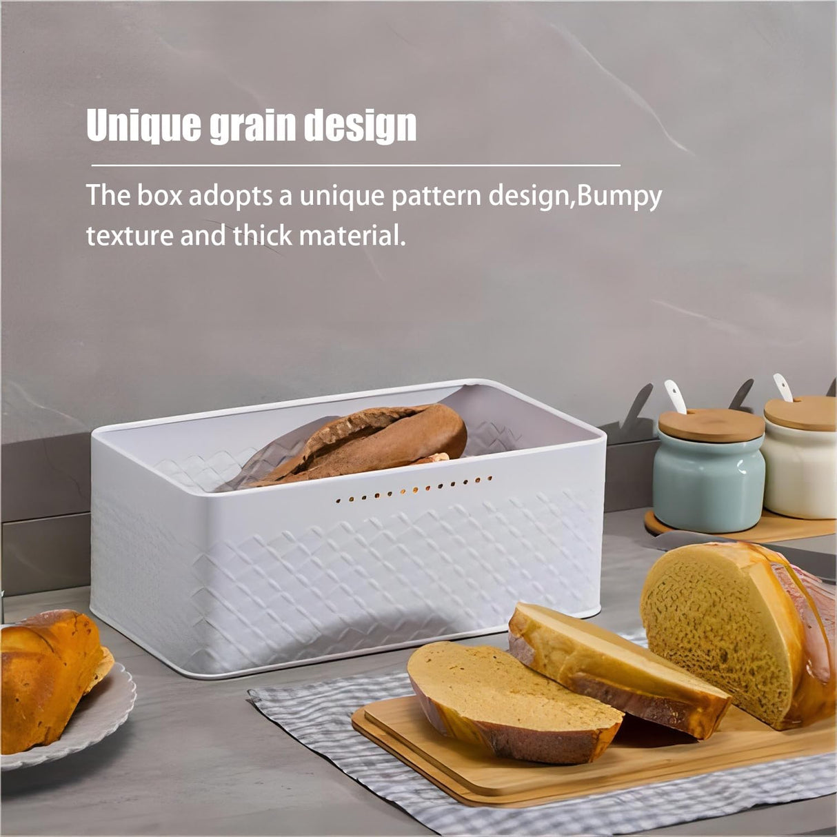 CARLA HOME Bread Bin with Bamboo Lid used as Chopping Board for Kitchen Countertop-1992735288803332098