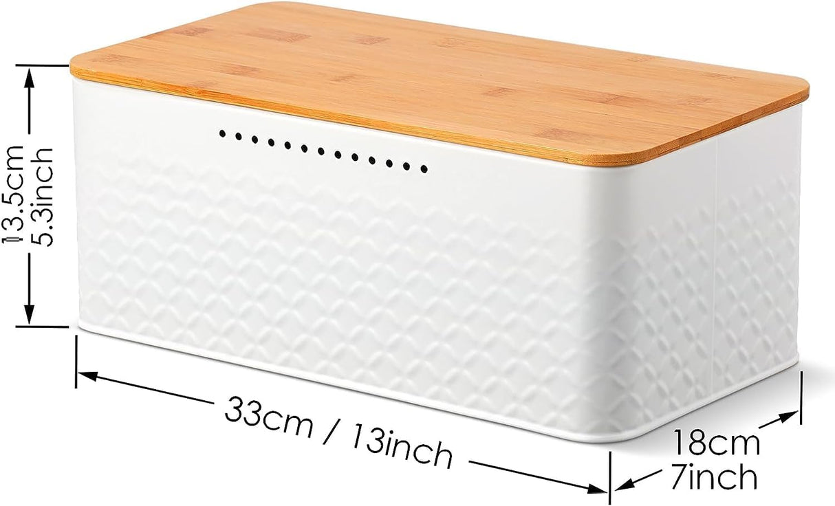 CARLA HOME Bread Bin with Bamboo Lid used as Chopping Board for Kitchen Countertop-1992735288803332103