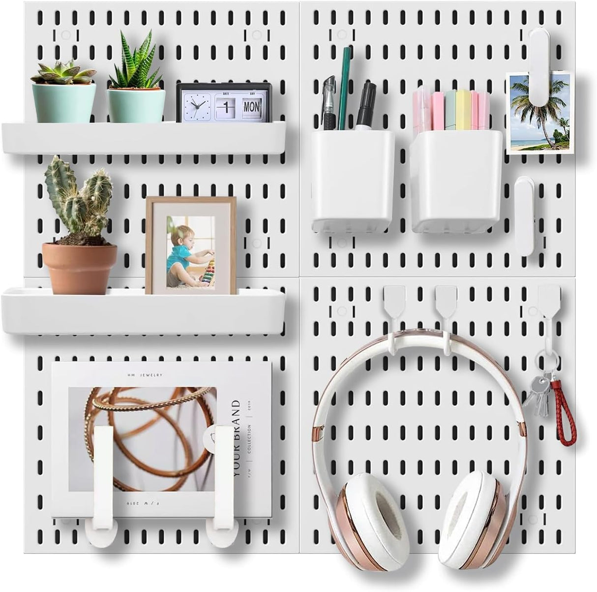 CARLA HOME Pegboard Combination Kit with 4 Pegboards and 18 Accessories Modular Hanging for Wall Organiser-1978962248600784896