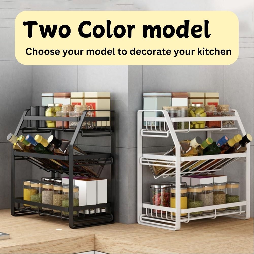 CARLA HOME 3-Tier Detachable Spice Rack Storage Organiser for Kitchen Countertop-1978962249125072903