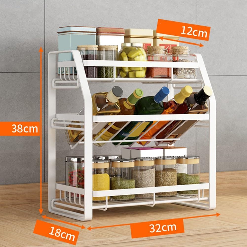 CARLA HOME 3-Tier Detachable Spice Rack Storage Organiser for Kitchen Countertop-1992735285284311047