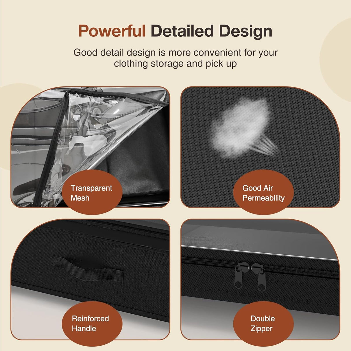 CARLA HOME XXL Under Bed Rolling Storage Containers with 50L Large Capacity and Wheels-1992735284432867332