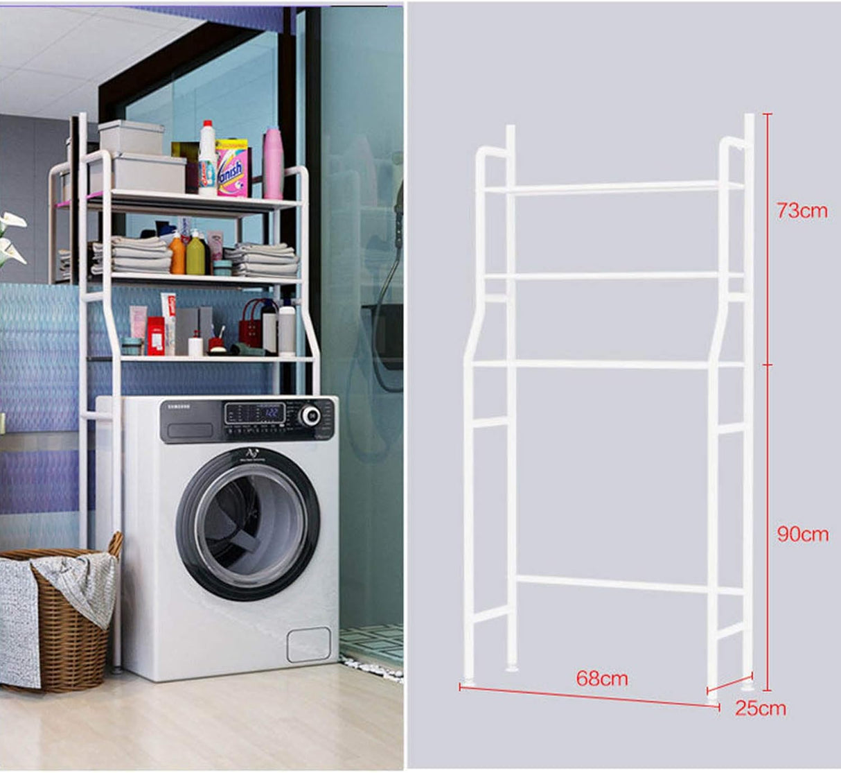 CARLA HOME 3-Tier Over Washing Machine Storage Rack for Laundry Room or Kitchen-1992735285670187009